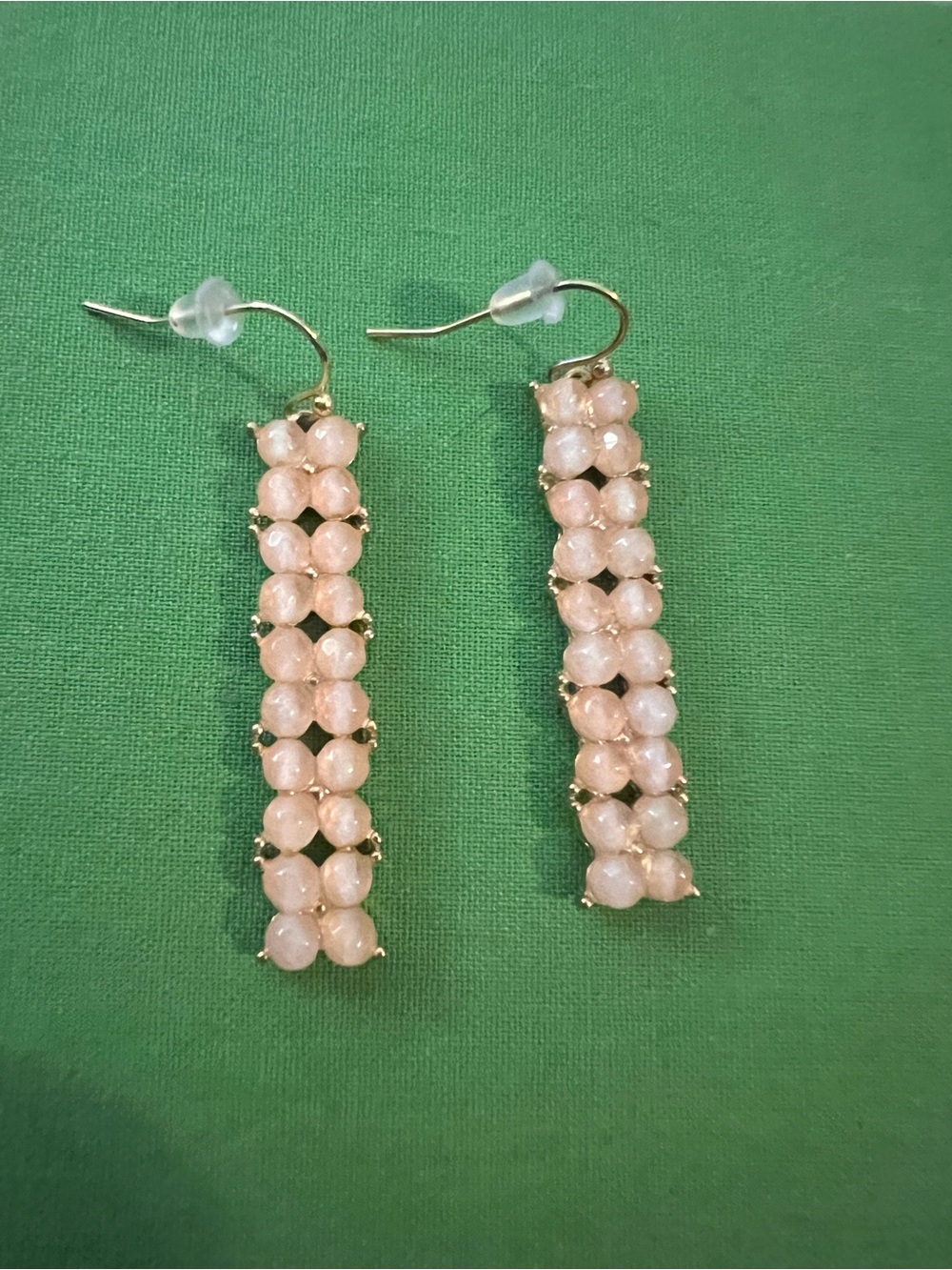 Riah Fashion Vertical Bar Semi Stone Drop Earrings